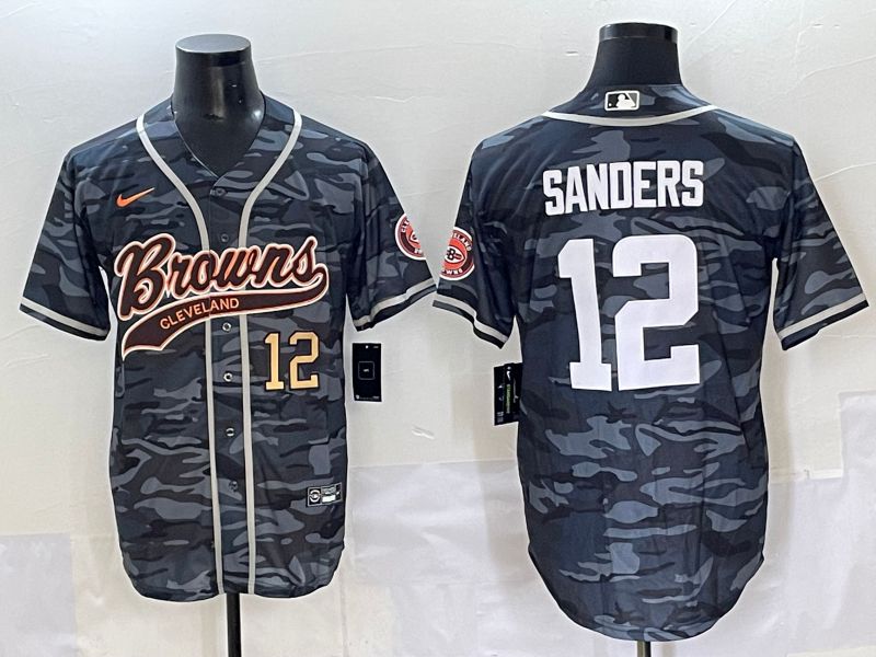 Men 2025 Cleveland Browns #12 Sanders Camo Joint Name Nike Limited NFL Jersey style 2->cleveland browns->NFL Jersey